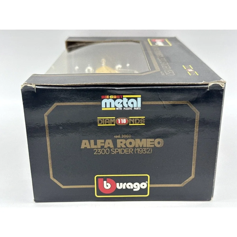 Bburago Alfa Romeo 1:18 Diecast Toy Vehicle Yellow Vintage Limited Edition